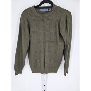 Oscar De La Renta Men's Green Long Sleeve  Crewneck Sweater Size M